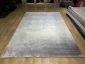7x10 ft Gray Brick Colour Bamboo Rug, Minimalist Modern Rug