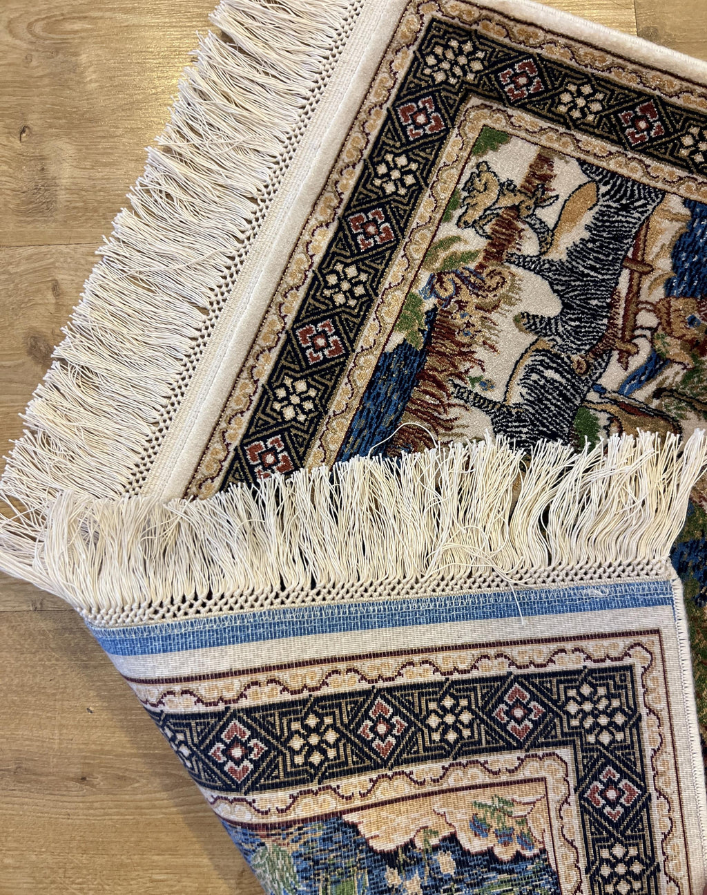 Modal Silk Table Mat, Noah's Ark Tapestry, Small Decorative Rug