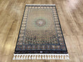 Black Gold Modal Silk Rug, Turkish Table Decor (2x3 ft)