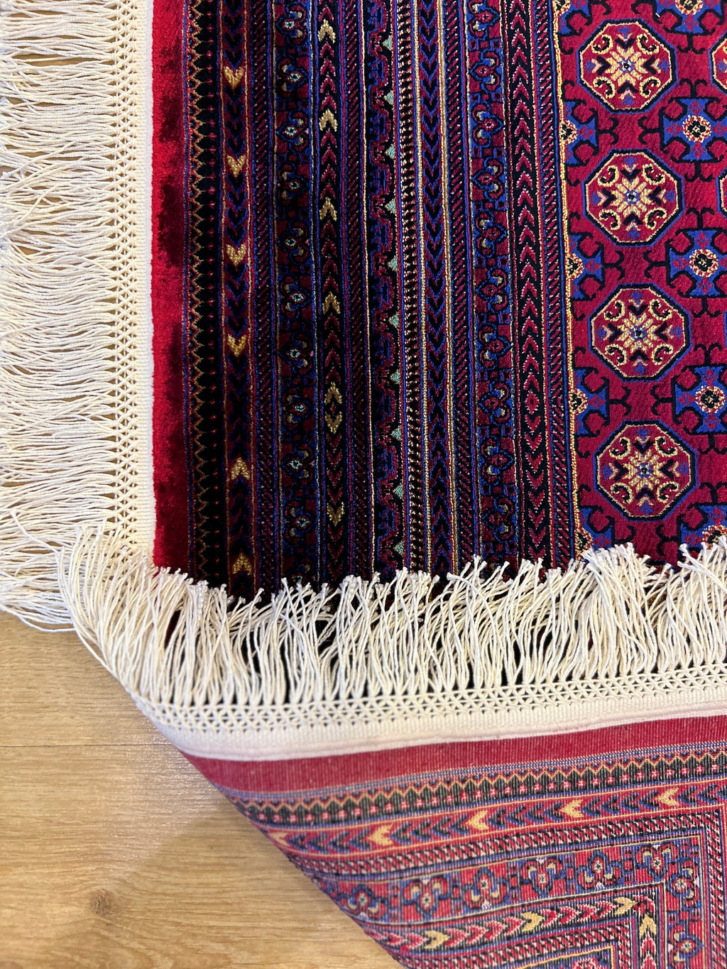 Red Silk Runner Rug, 3x10 ft, Traditional Turkish Style Luxury Rug