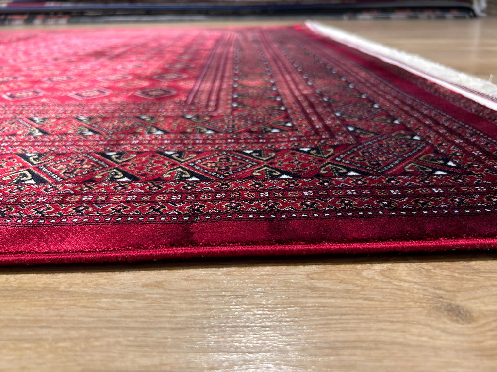 5x8 ft Red Silk Rug, Traditional Turkish Style Silk Carpet