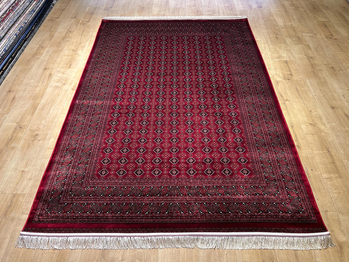5x8 ft Red Silk Rug, Traditional Turkish Style Silk Carpet