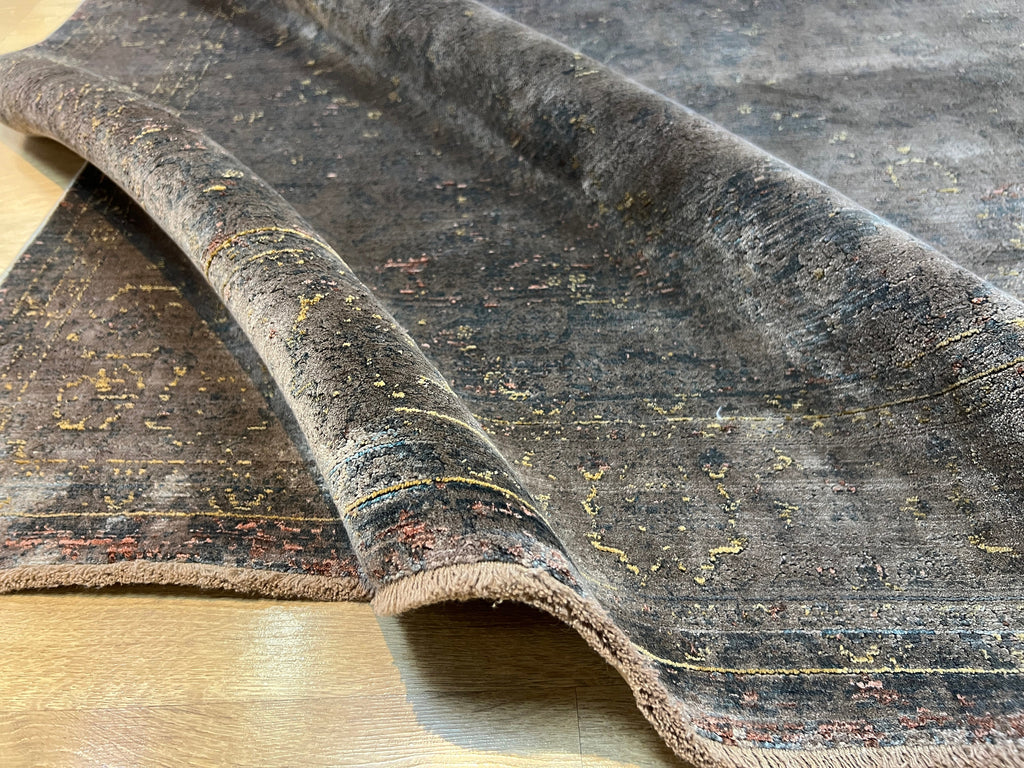 Brown Bamboo Area Rug, Modern Home Decor, 5x8 ft