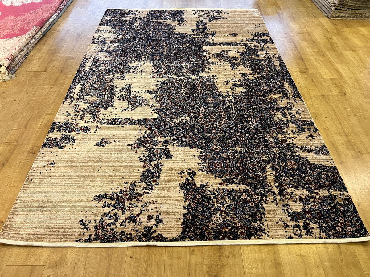 Distressed Modern Silk Rug 7x10 ft, Turkish Rug, Home Decor