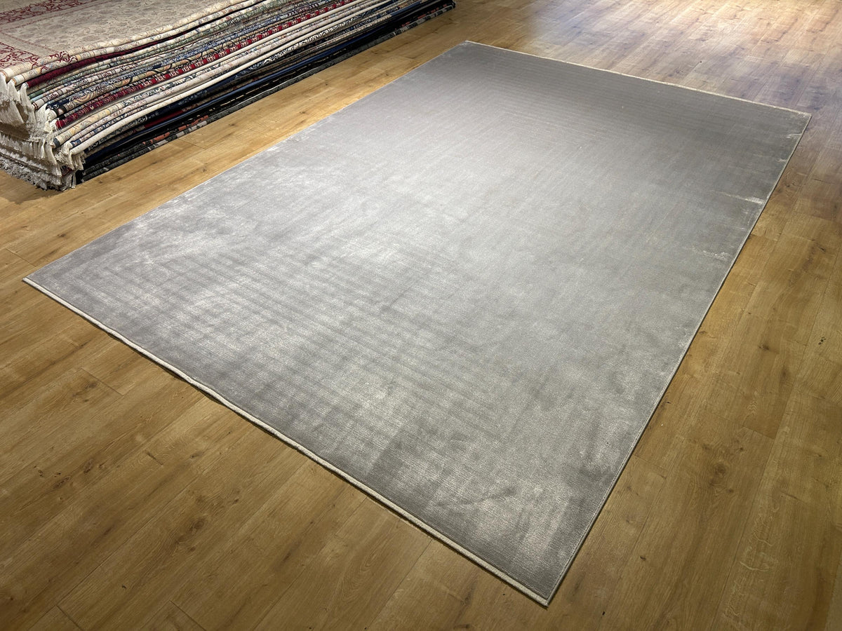 7x10 ft Ivory Bamboo Rug, Minimalist Modern Rug
