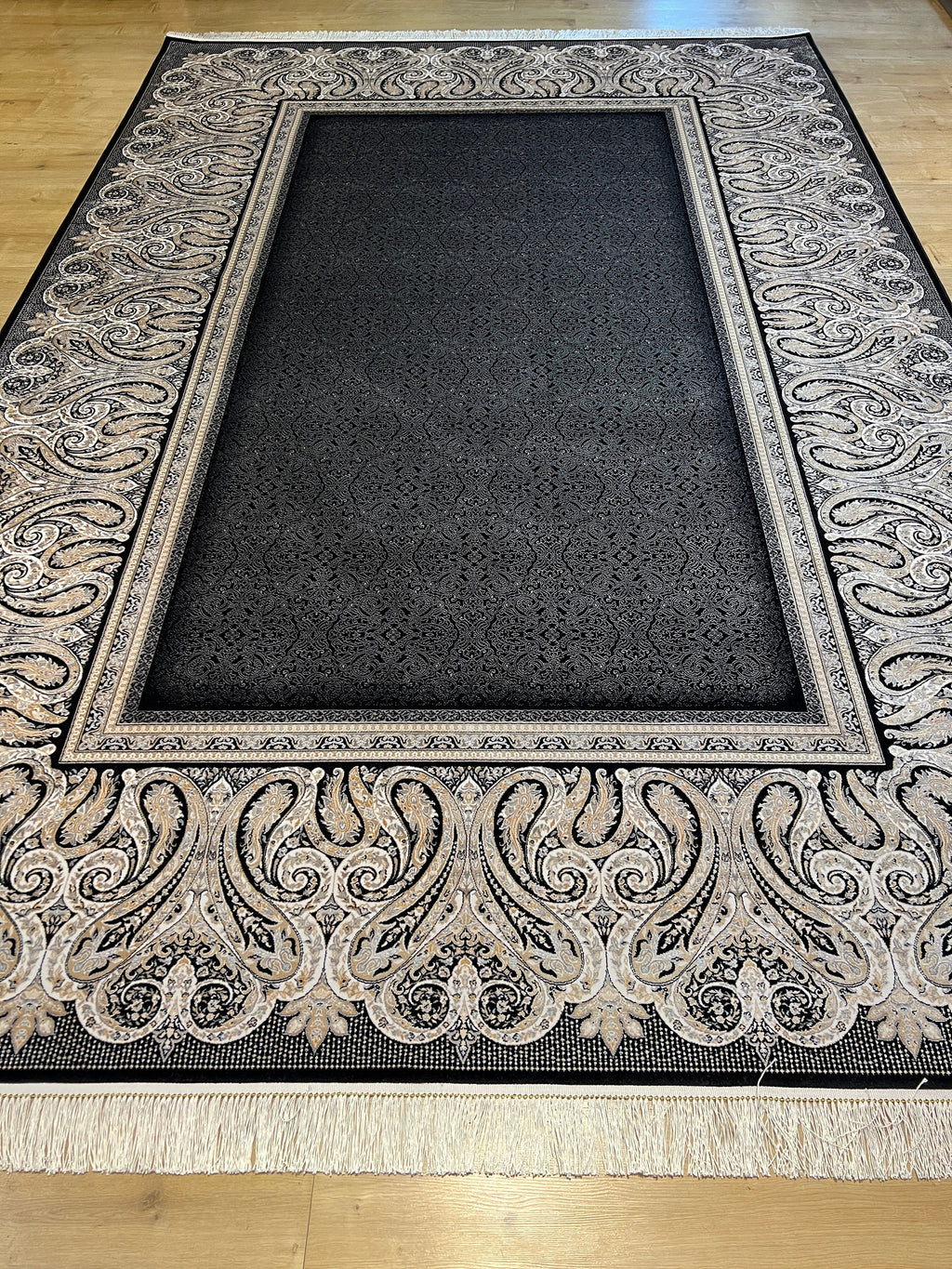 Black Silk Rug, Luxury Style Home Decor, Turkish Carpet