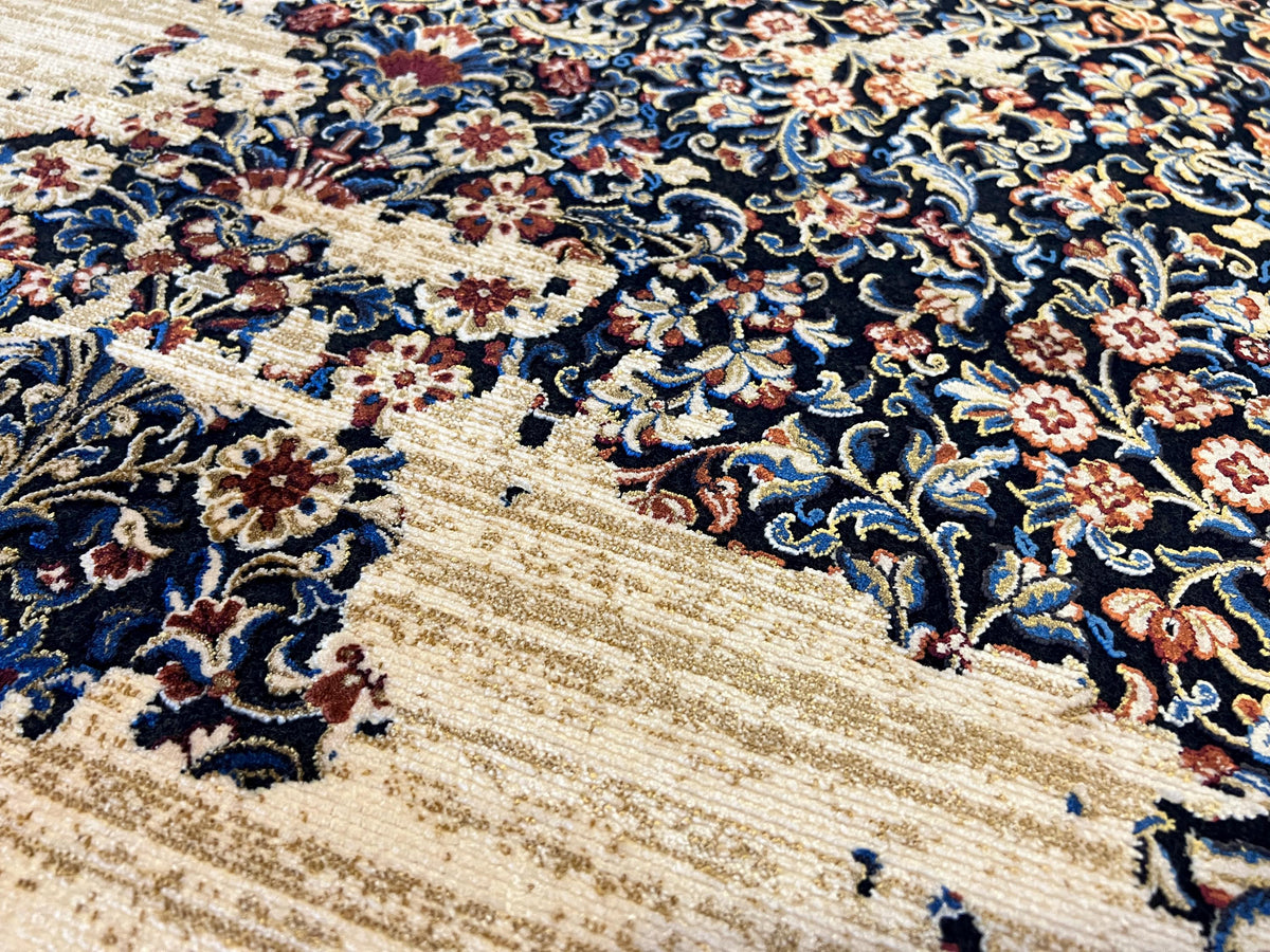 Distressed Modern Silk Rug 7x10 ft, Turkish Rug, Home Decor