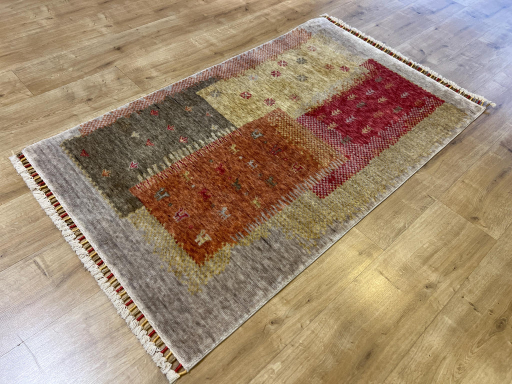3x5 ft Beige Colourful Carpet, Anatolian Style, Turkish Nostalgia Rug, Tree Pattern Rug