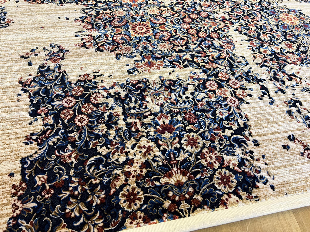 Distressed Modern Silk Rug 7x10 ft, Turkish Rug, Home Decor