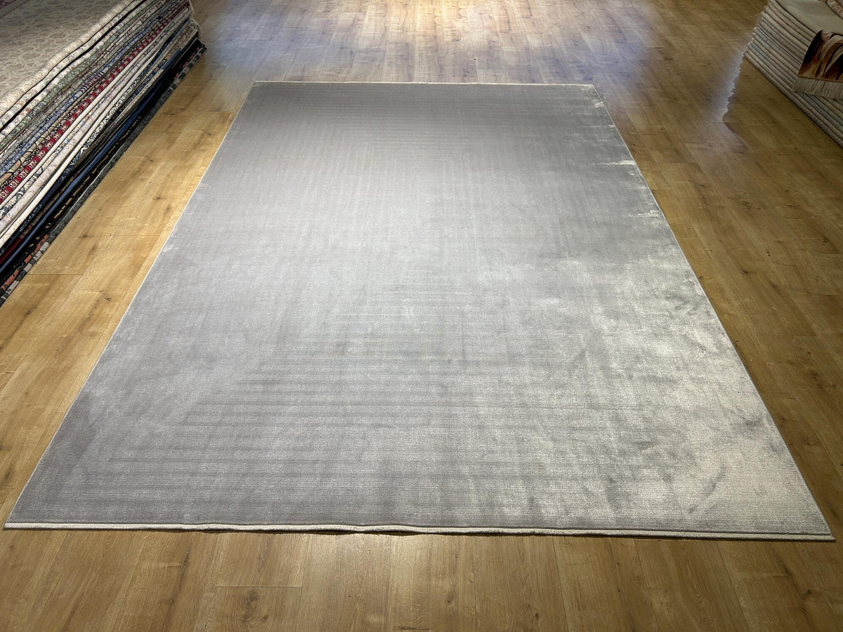 7x10 ft Ivory Bamboo Rug, Minimalist Modern Rug
