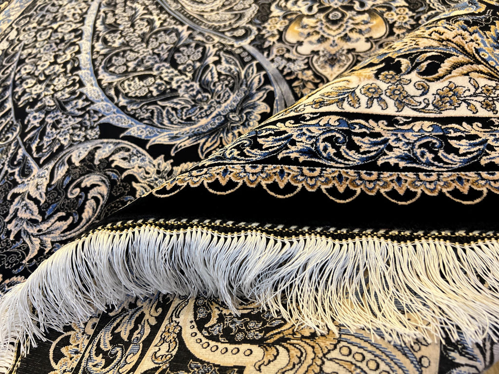 7x10 Modal Silk Rug, Ornate Medallion Pattern, Luxury Turkish Large Carpet