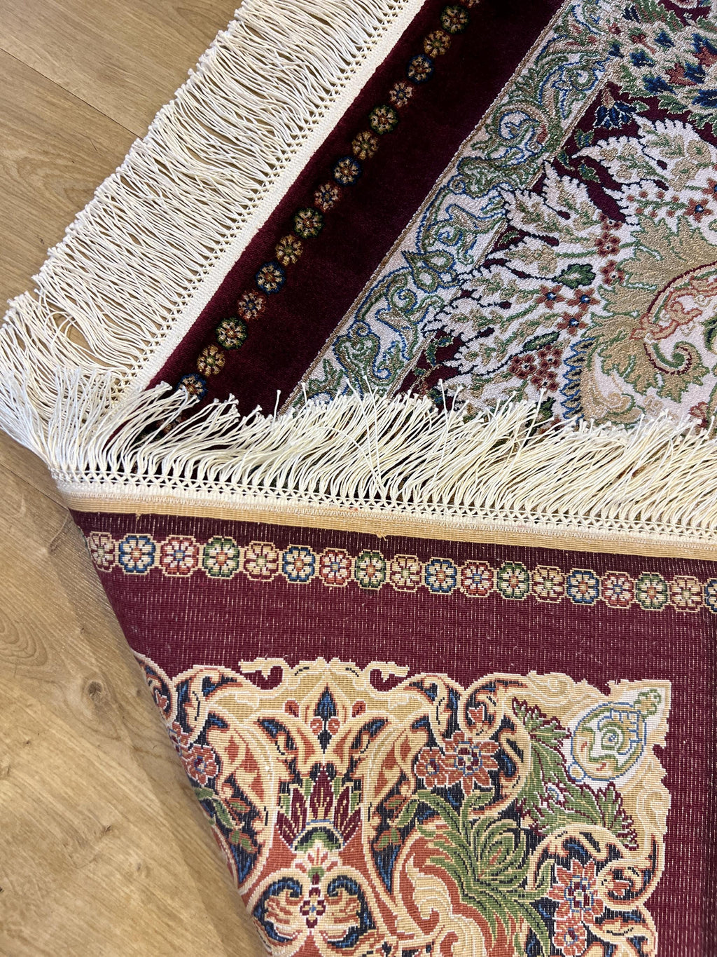 Red Gold Medallion Bamboo Silk Rug, 10x13 ft, Large Area Rug, Luxury Home Decor
