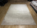 Beige Cream Bamboo Rug with Minimalist Modern Patterns