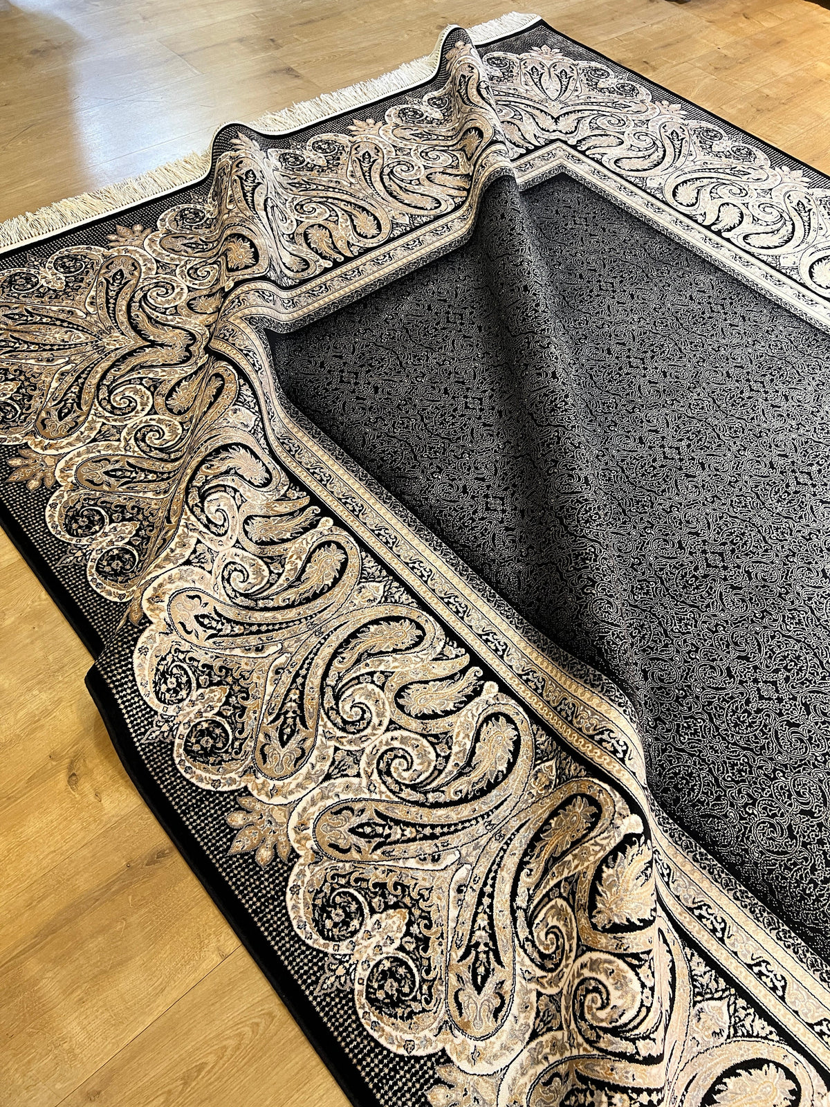 Black Silk Rug, Luxury Style Home Decor, Turkish Carpet
