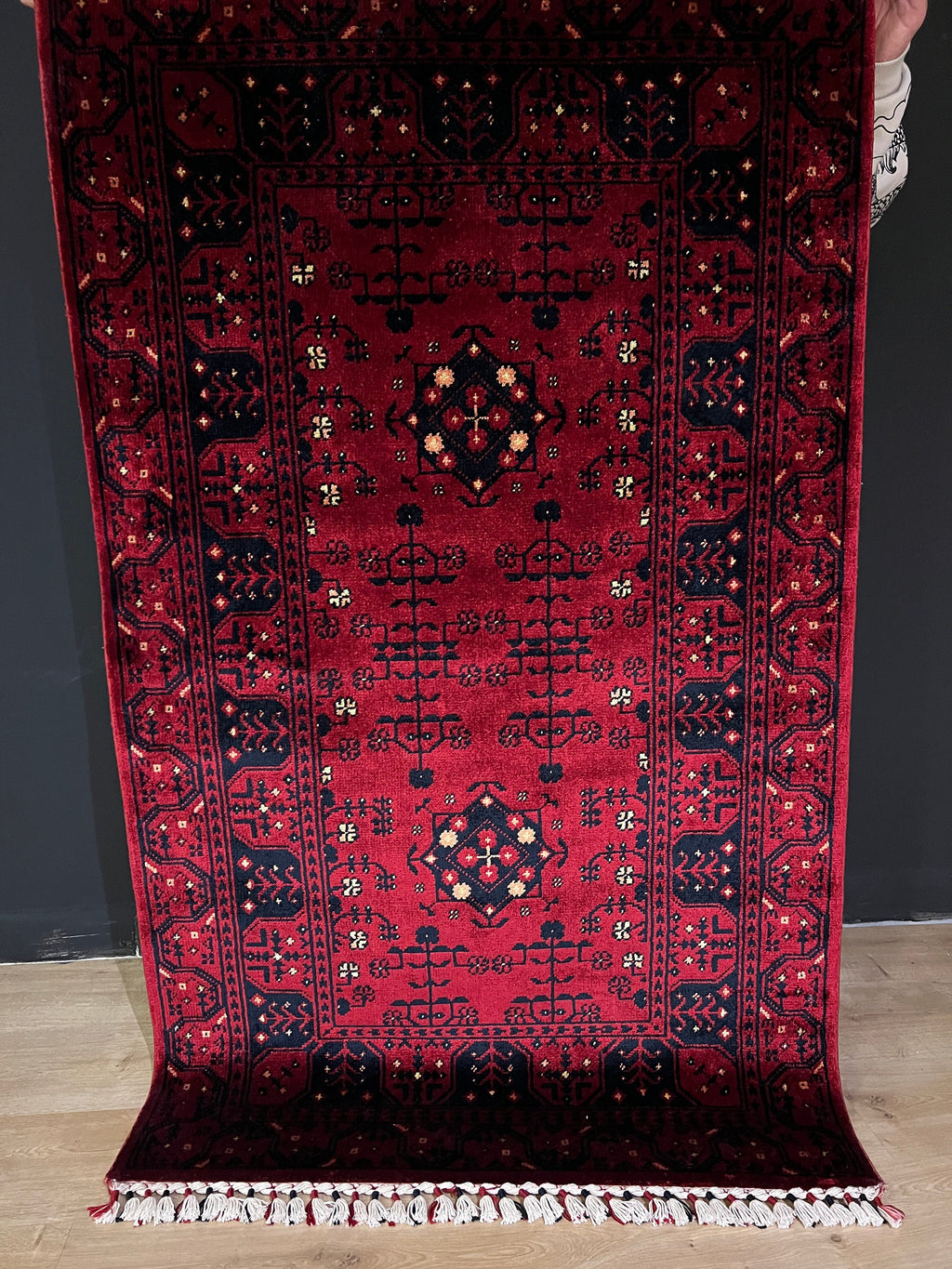 Red Turkish Area Rug, Nostalgic Design, 3x5 Traditional Carpet