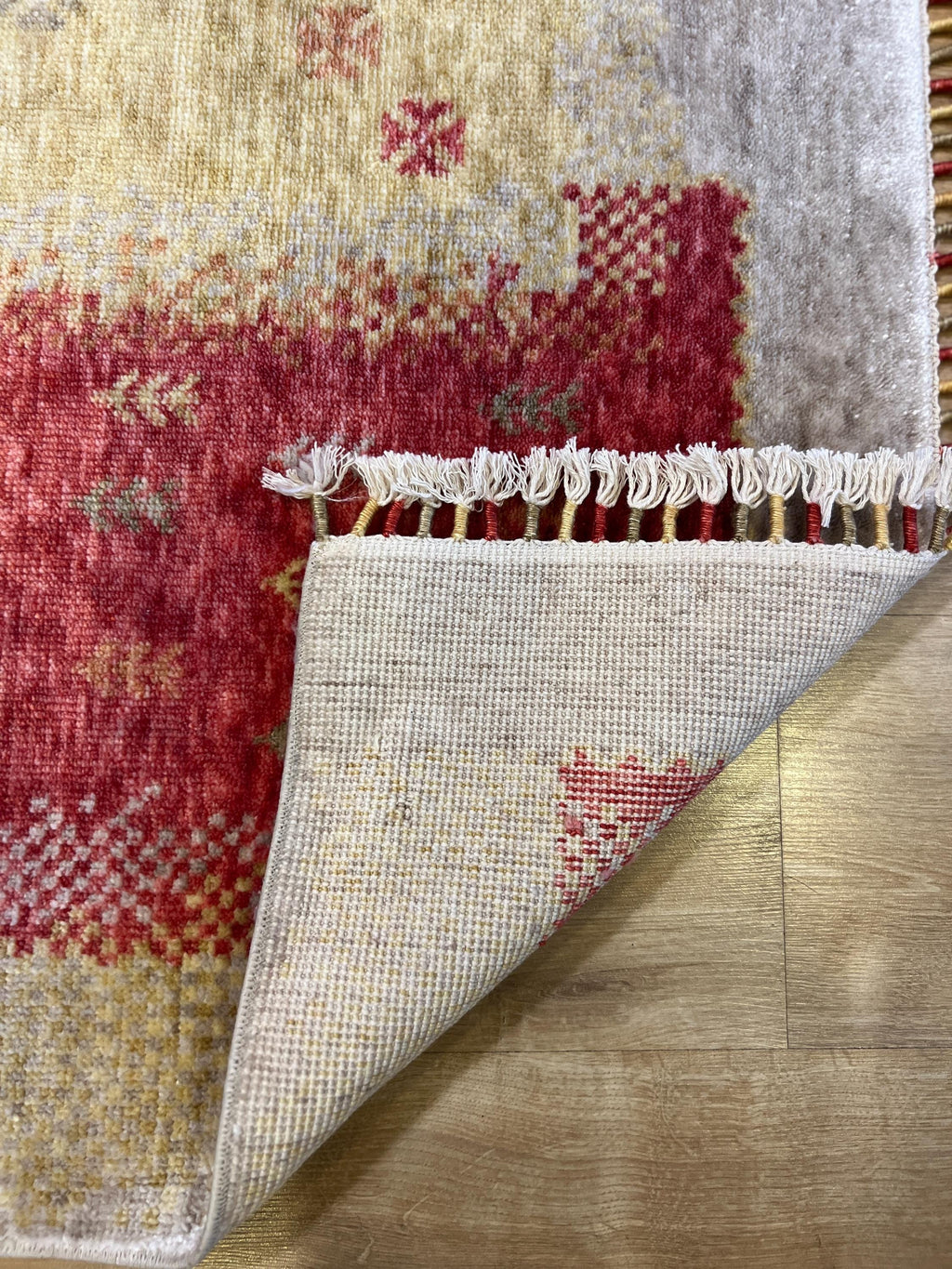 3x5 ft Beige Colourful Carpet, Anatolian Style, Turkish Nostalgia Rug, Tree Pattern Rug
