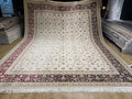 Cream Red Silk Rug, 10x13 ft, Large Classic Luxury Area Rug