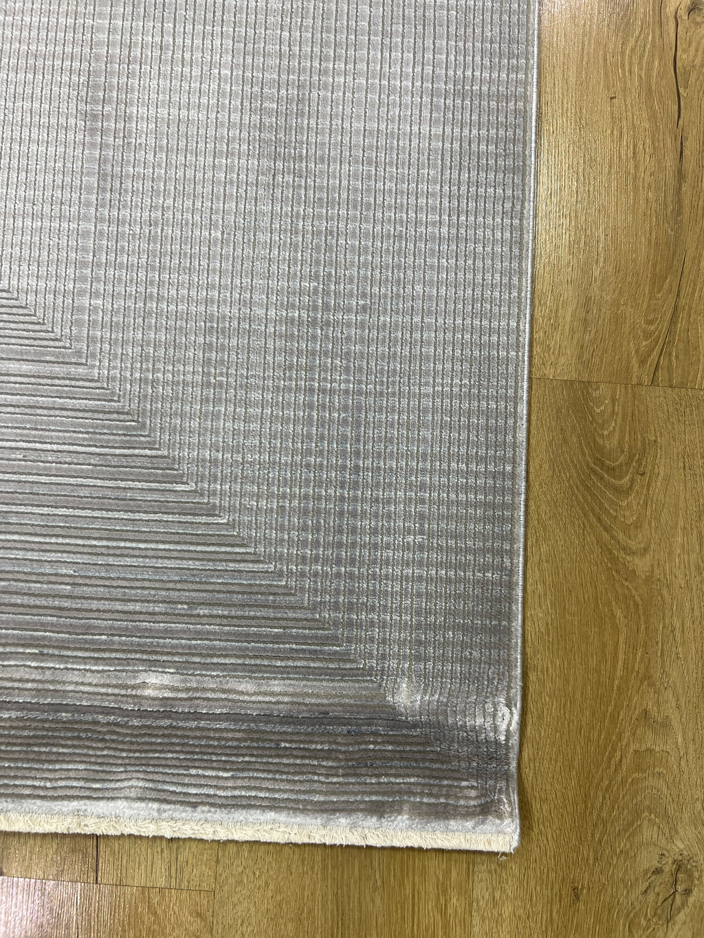 5x8 ft Ivory Cream Bamboo Rug, Striped Modern Bamboo Carpet
