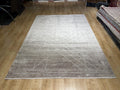 7x10 ft Gray Bamboo Rug, Geometric Striped Pattern, Abstract Modern Area Rug