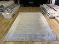 7x10 ft Gray Gold Geometric Bamboo Rug with Ethnic Modern Patterns