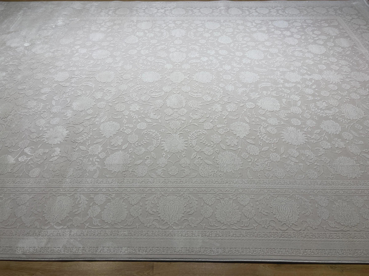 Ivory Rug, Floral Desigm Carpet, Turkish Home Decor