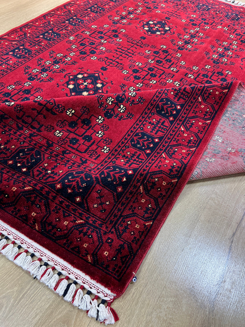 Oushak Pattern Red Rug, Nostalgia Design (5x8)