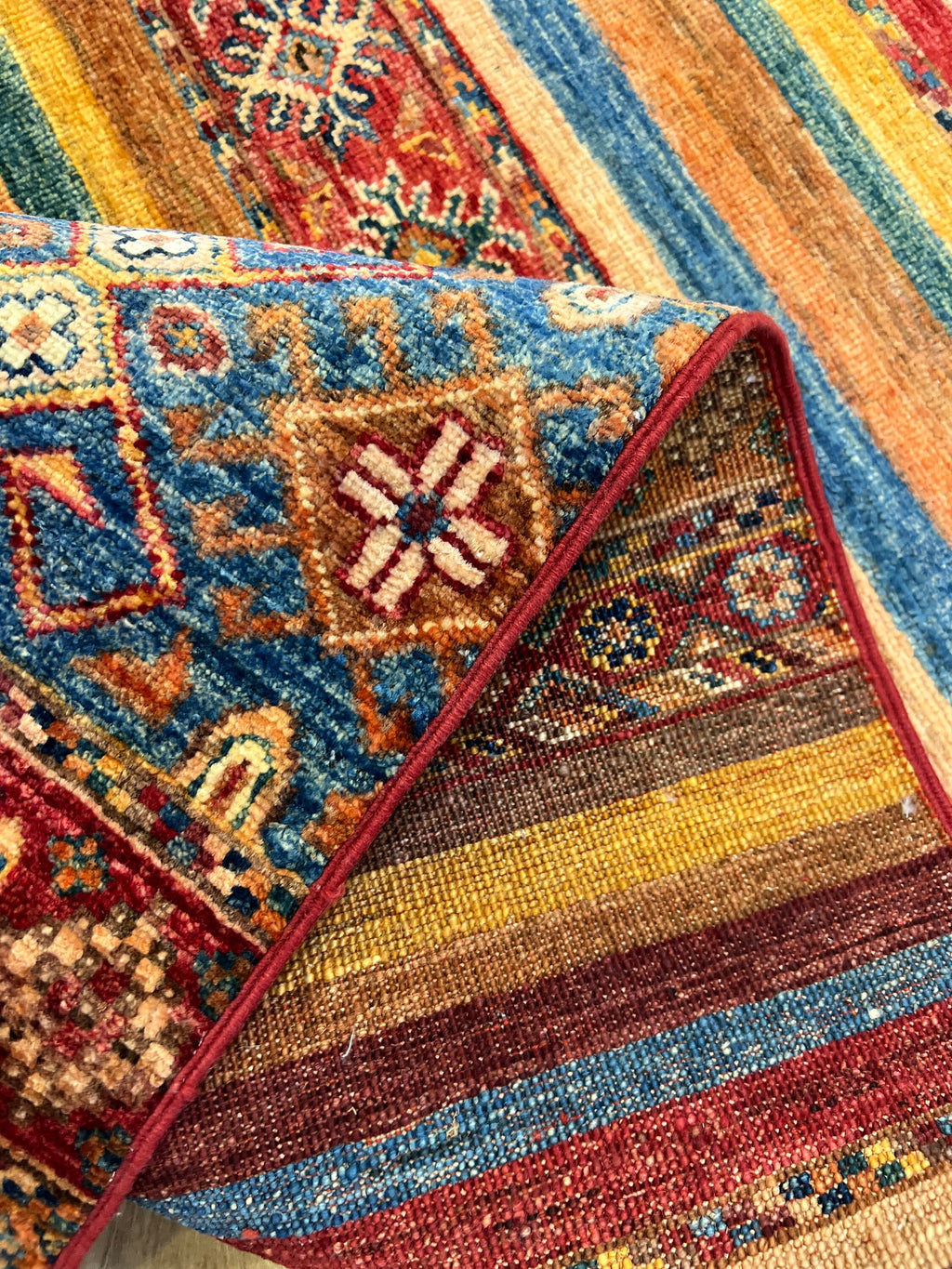 3x10 ft Colourful Ethnic Pattern Wool Rug, Traditional Anatolian Style Decor rug