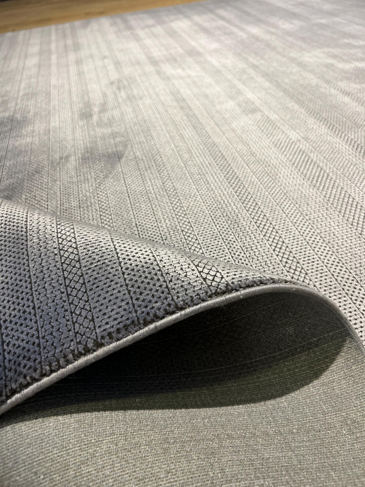 7x10 ft Gray Modern Bamboo Rug with Minimalist Design
