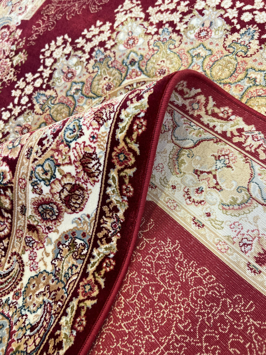 Red Medallion Silk Runner Rug, 3x10 ft, Classic Turkish Style Luxury Rug