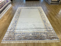 Gray Gold Modal Silk Rug, Turkish Carpet, 7x10 ft