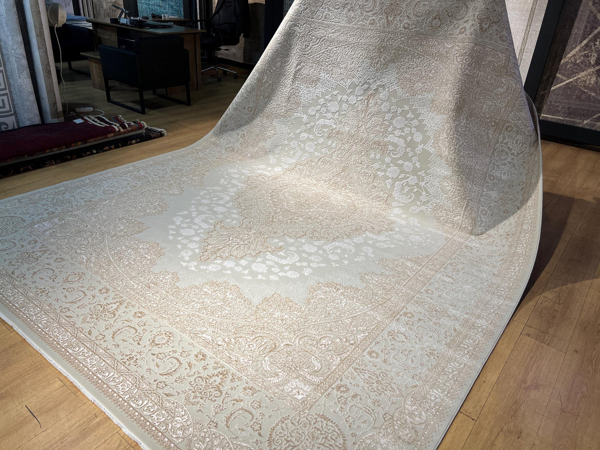 10x13 ft Gold Beige Medallion Bamboo Classic Area Rug