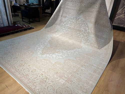 10x13 ft Gold Beige Medallion Bamboo Classic Area Rug