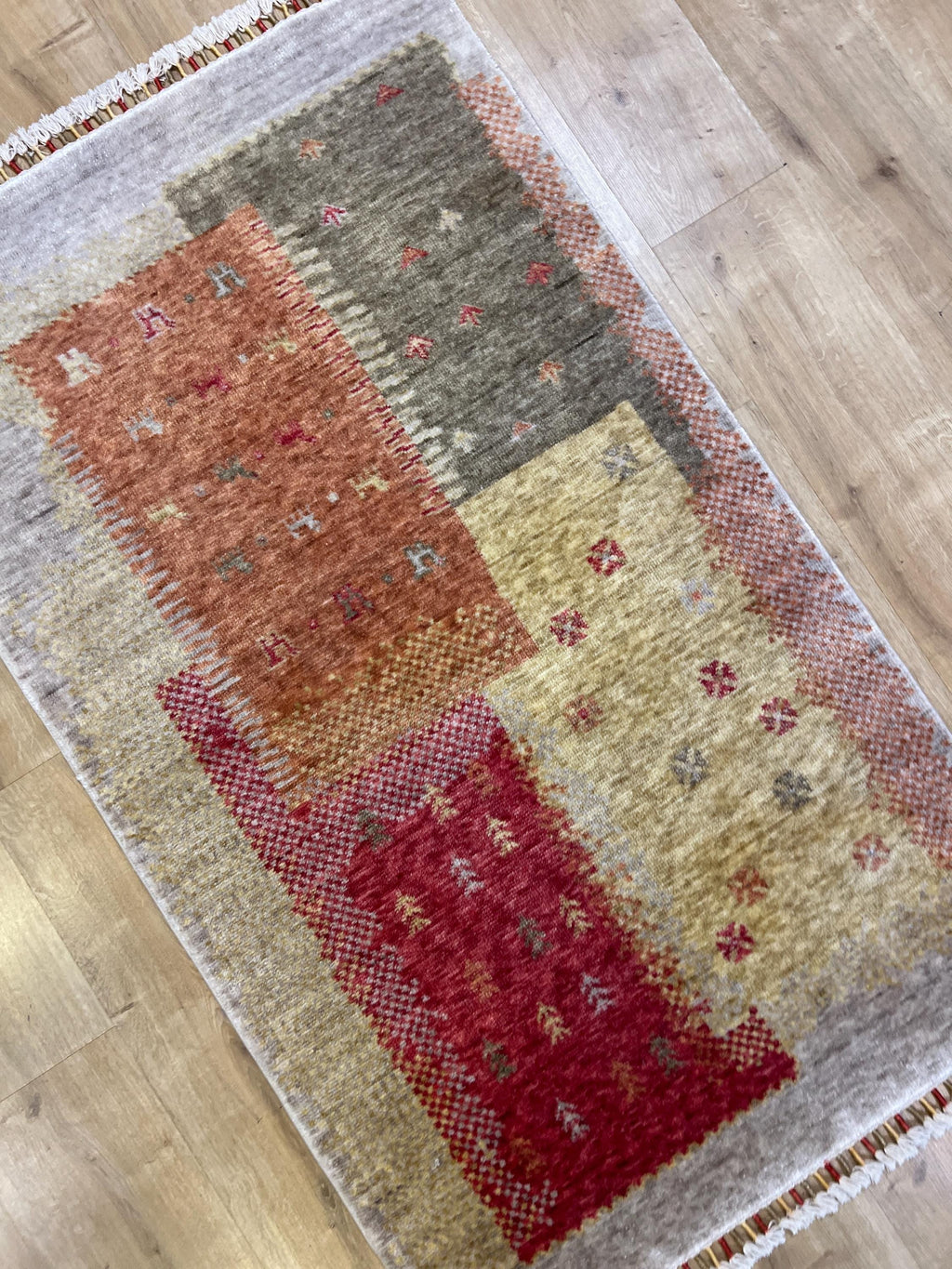 3x5 ft Beige Colourful Carpet, Anatolian Style, Turkish Nostalgia Rug, Tree Pattern Rug