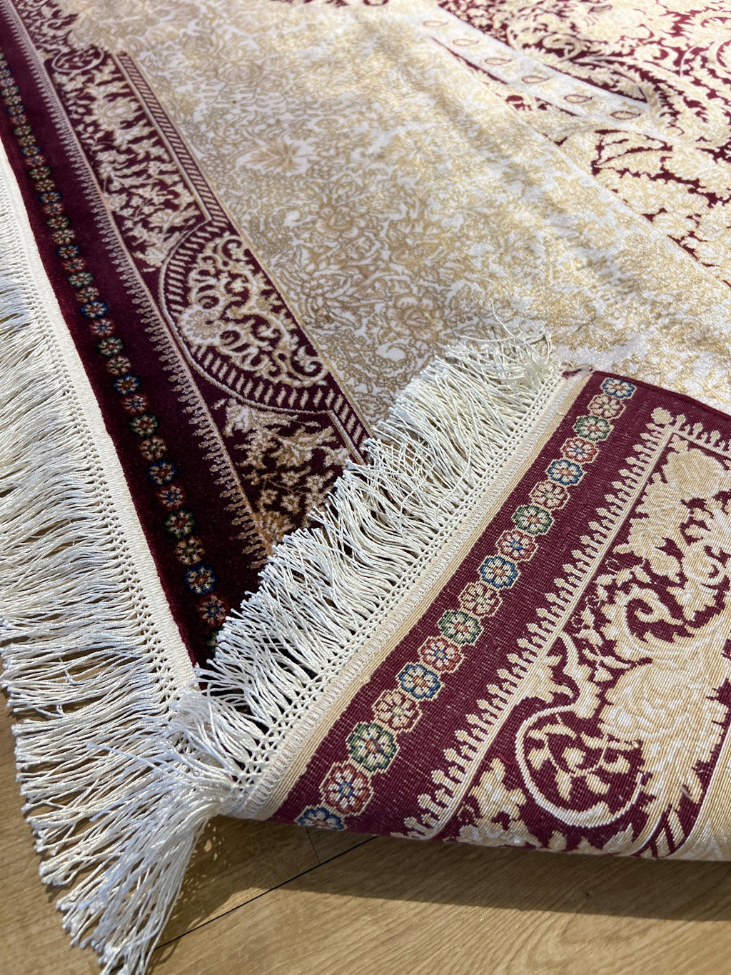 8x11 ft Red Silk Rug with Gold Medallion – Classic Turkish Style Luxury Carpet