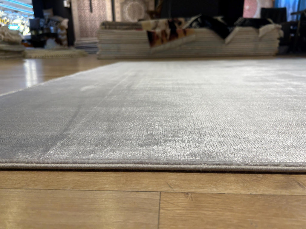 7x10 ft Ivory Bamboo Rug, Minimalist Modern Rug
