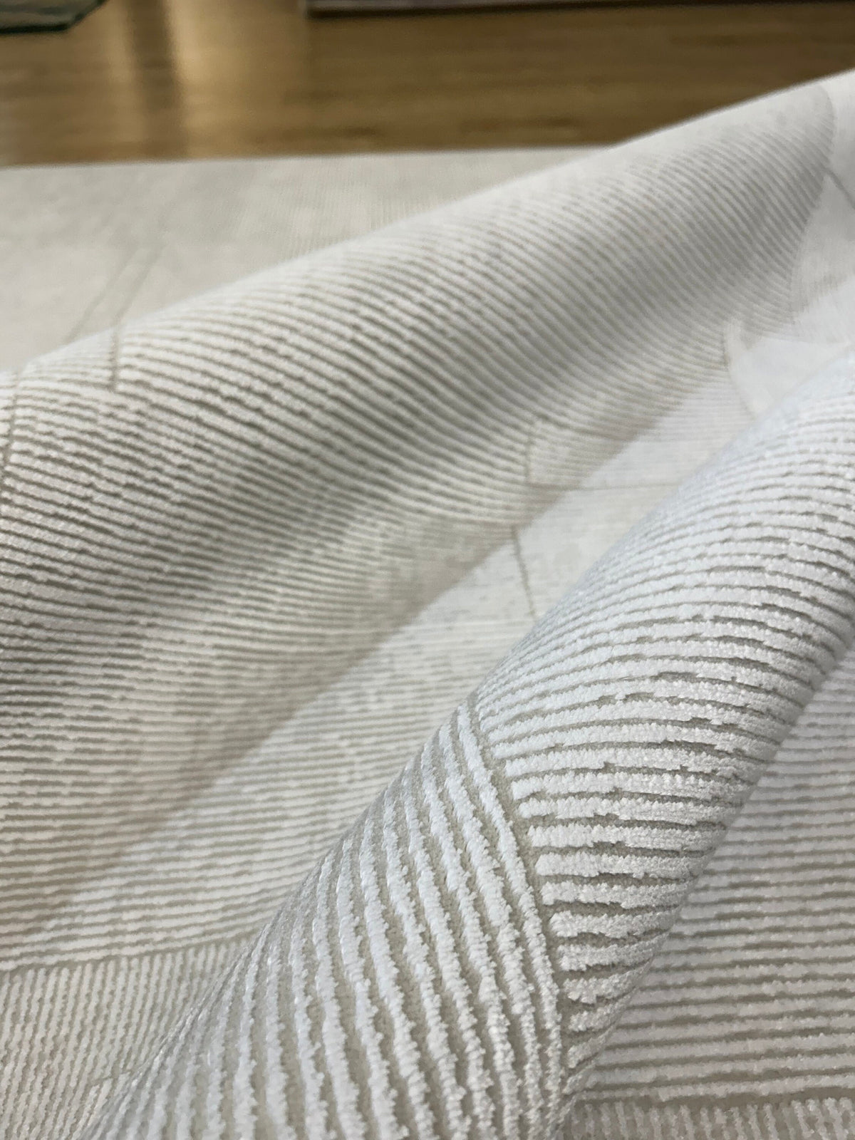 Ivory Bamboo Rug, Modern Striped Pattern Rug