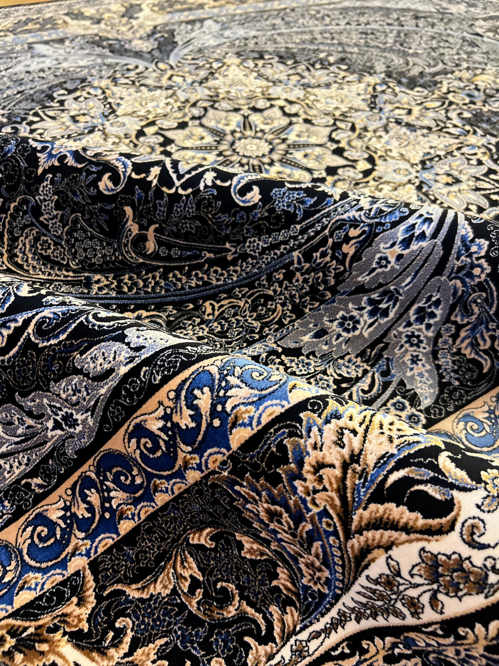 7x10 Modal Silk Rug, Ornate Medallion Pattern, Luxury Turkish Large Carpet
