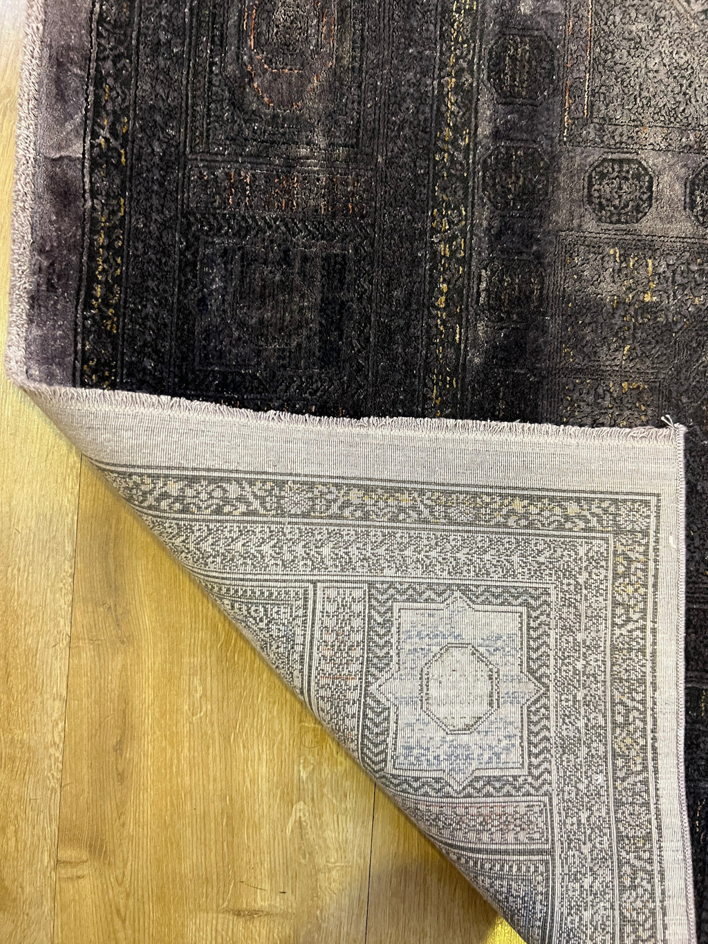 5x8 Ft Ethnic Geometric Medallion Gray Bamboo Area Rug