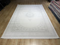 Ivory Gray Bamboo Rug, Minimalist Design Classic Medallion Bamboo Carpet, Home Decor