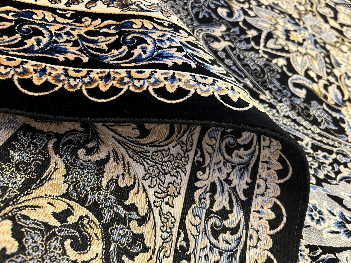 7x10 Modal Silk Rug, Ornate Medallion Pattern, Luxury Turkish Large Carpet
