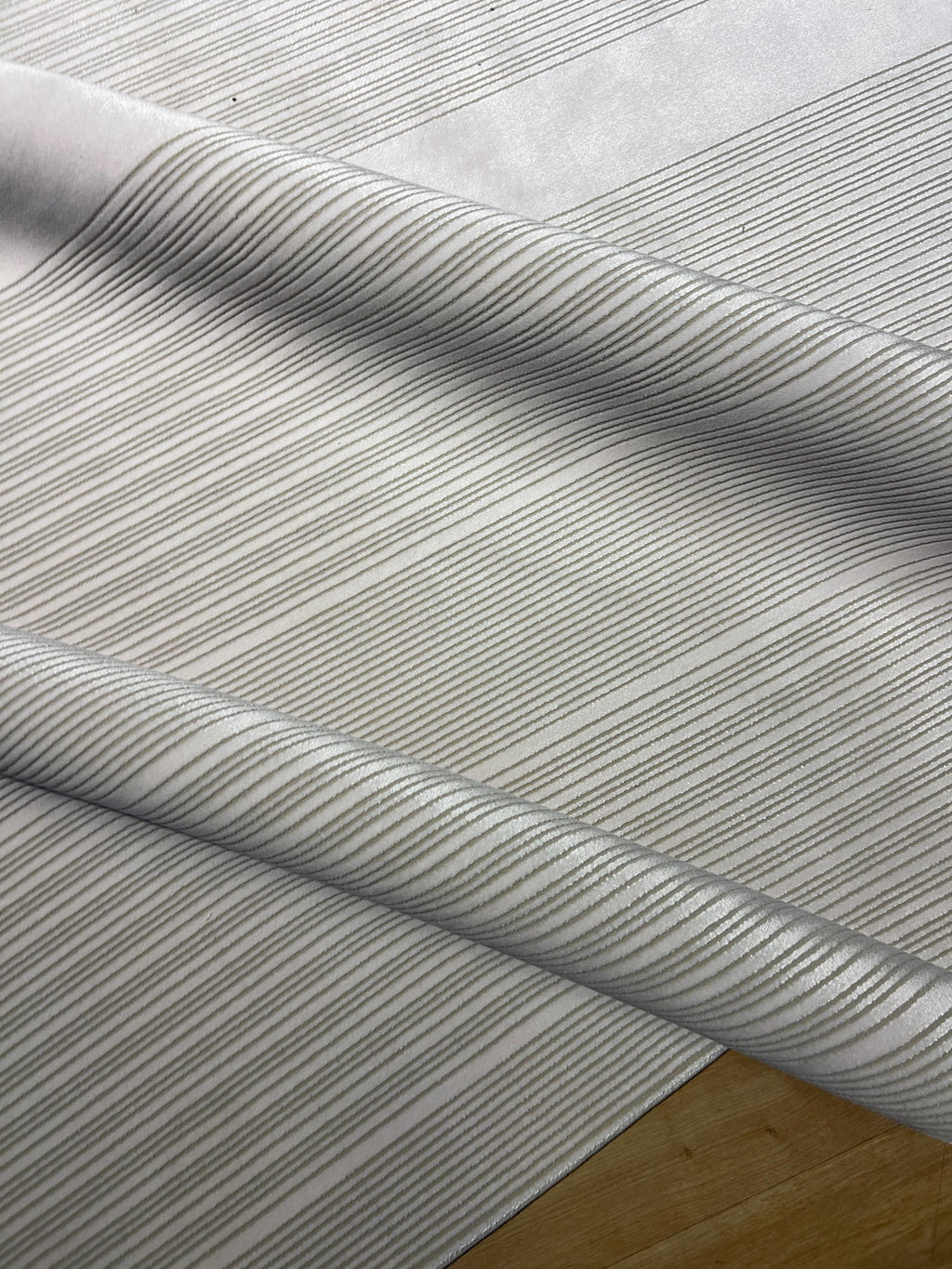 7x10 ft Ivory Cream Bamboo Rug, Striped Modern Bamboo Carpet