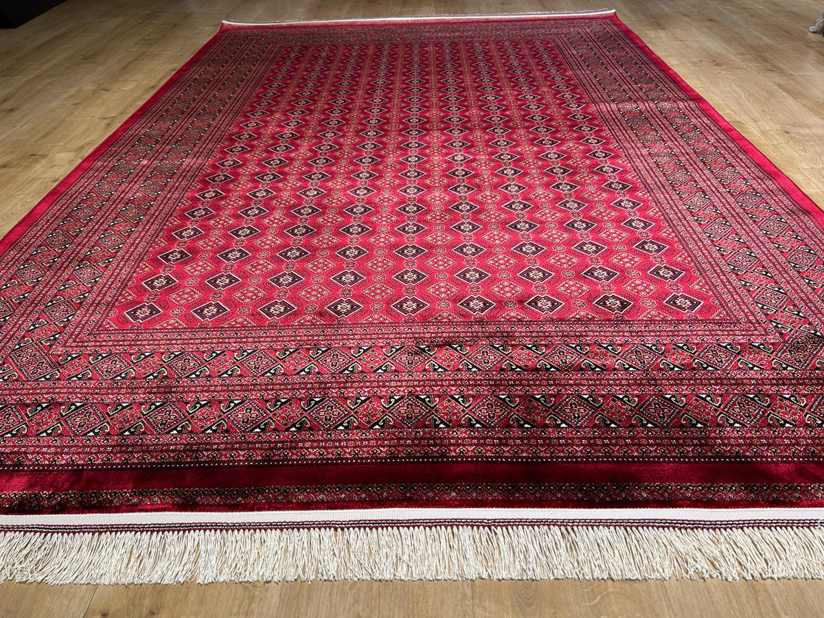 5x8 ft Red Silk Rug, Traditional Turkish Style Silk Carpet