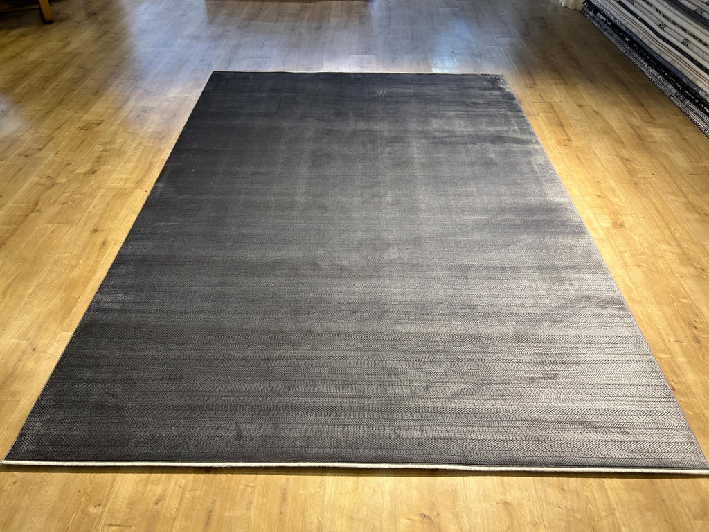 7x10 ft Gray Modern Bamboo Rug with Minimalist Design