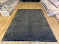 Dark Gray Bamboo Rug with Antique Distressed Design