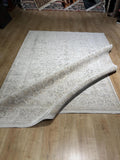 Gray Beige Floral Bamboo Rug with Ethnic Modern Patterns