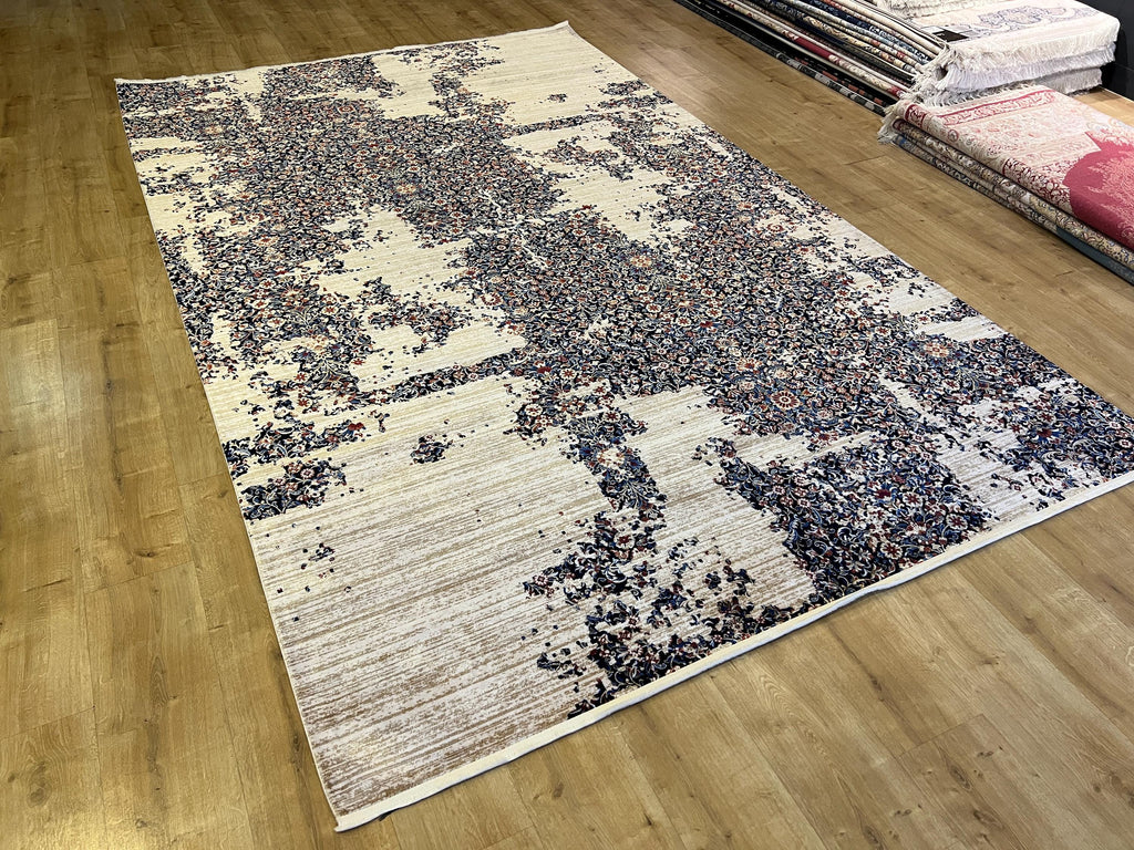 Distressed Modern Silk Rug 7x10 ft, Turkish Rug, Home Decor