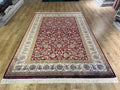 7x10 ft Red Silk Bamboo Rug , Traditional Floral Pattern Classic Carpet