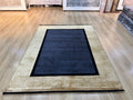 5x8 Turkish Modern Rug, Black & Gold Bamboo Acrylic Rug
