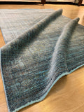 Blue Traditional Bamboo Rug, Distressed Pattern Rug, Luxury Home Decor