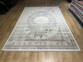 Gray Beige Brown Bamboo Rug, Luxury Medallion Design Bamboo Carpet, Home Decor